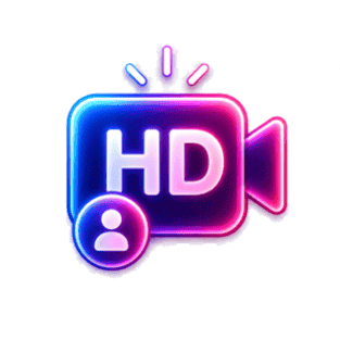 TekChat HD görüntülü arama simgesi, yüksek kaliteli çevrimiçi görüntülü görüşmeleri temsil ediyor